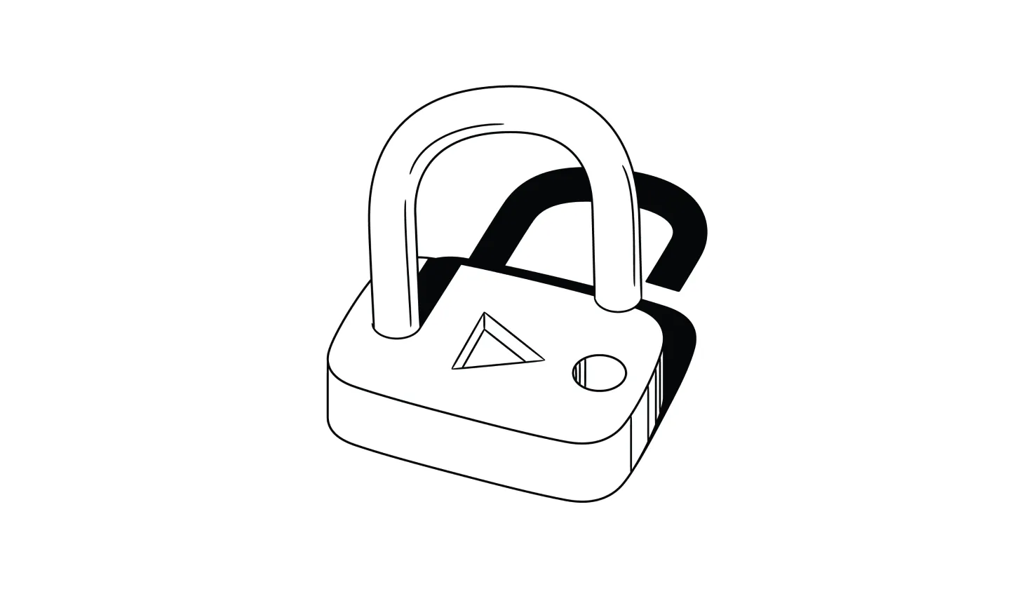 Illustration of a padlock with the YouTube logo on it